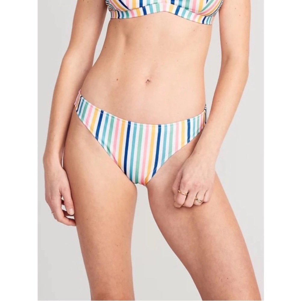 NWT Old Navy Matching Low Rise Classic Bikini Swim Bottoms Rainbow Stripe Sz 3X